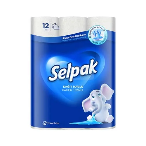 SELPAK-სელპაკი სამზარეულოს ხელსახოცის რულონი 1*12ც